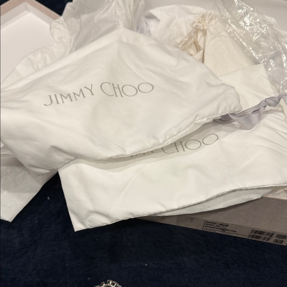 Jimmy Choo Yellow and Silver Heels - Picture 3 of 9